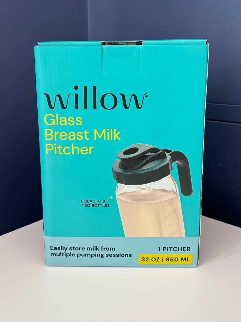 NWT Willow glass milk pitcher